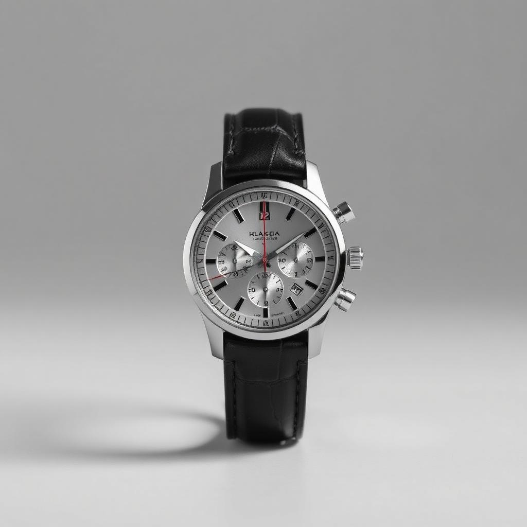 Regal Chronograph Silver Dial Leather Watch