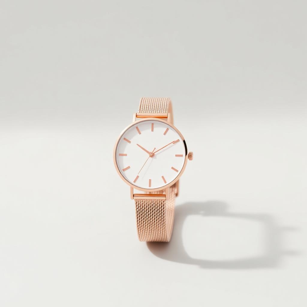 Elegance Rose Gold Mesh Ladies Watch